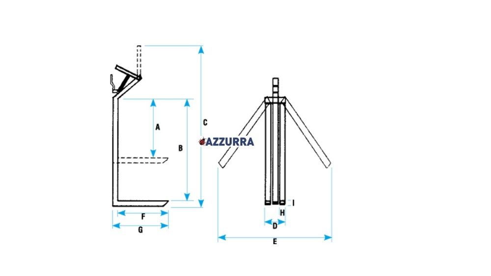 FURCA macara  manipulare paleti 2000 kg, lame de 1,2m