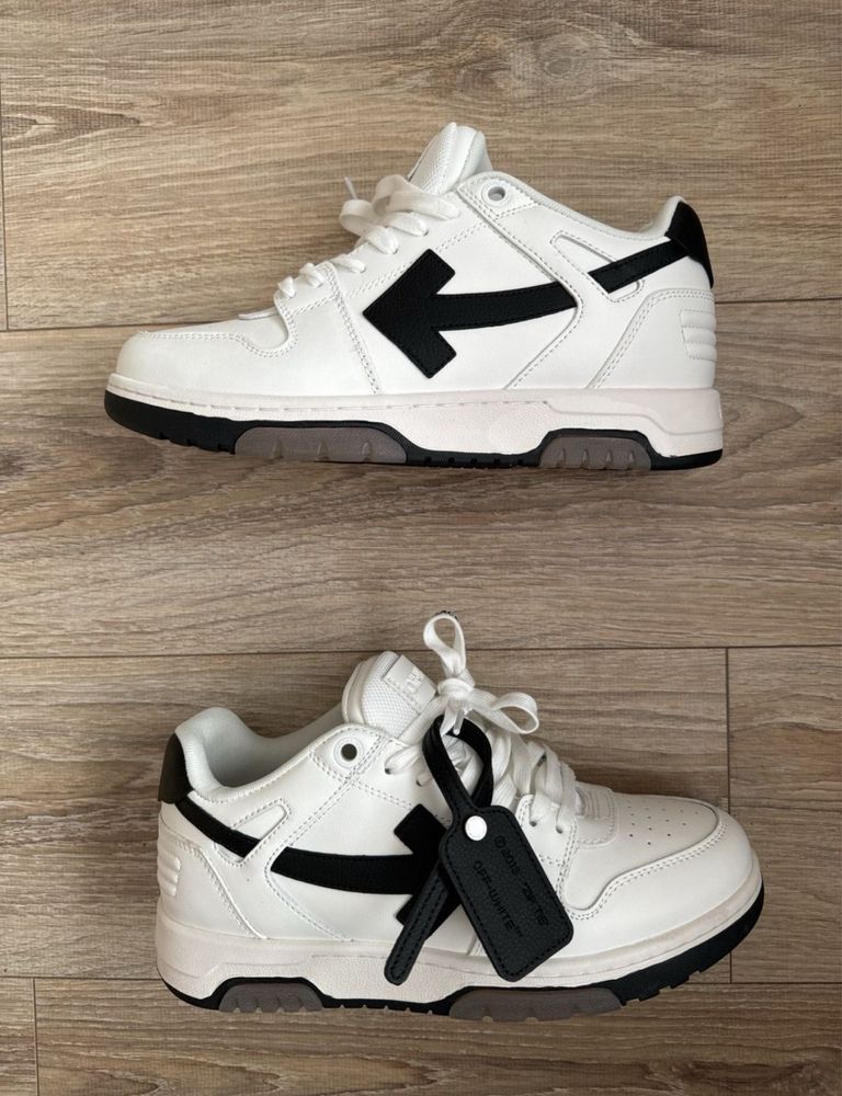 Off-White Out Of Office White Black / офф вайт кроссовки