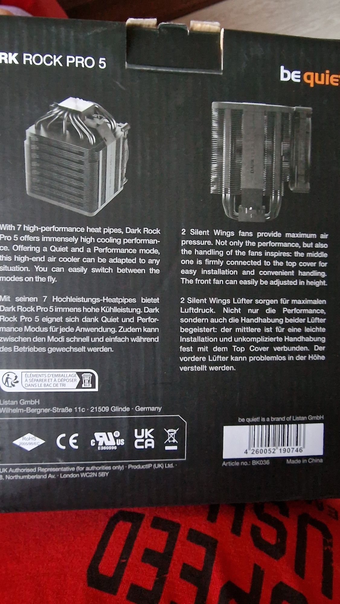 Продавам охладител за процесор Be quiet Dark rock 5 pro
