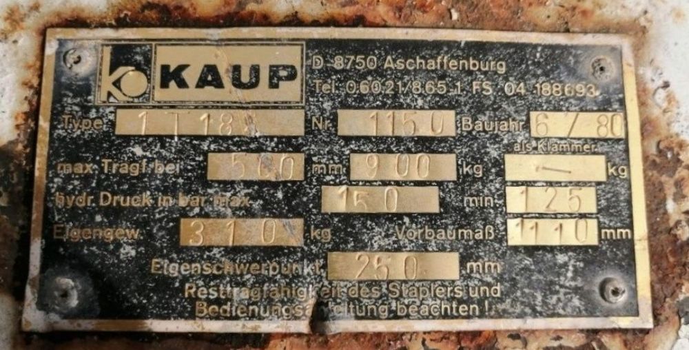 Cupa basculabila pentru stivuitor marca KAUP