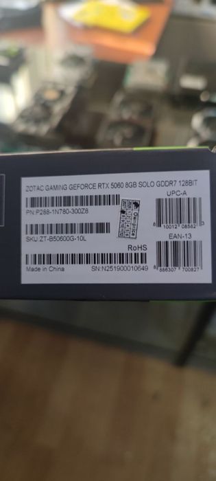 ZotacGaming Rtx 5060 8gb solo ddr7 128bit   Holati yengidek