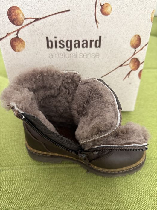 Ghete iarna imblanite din piele, marimea 26, dark coffee