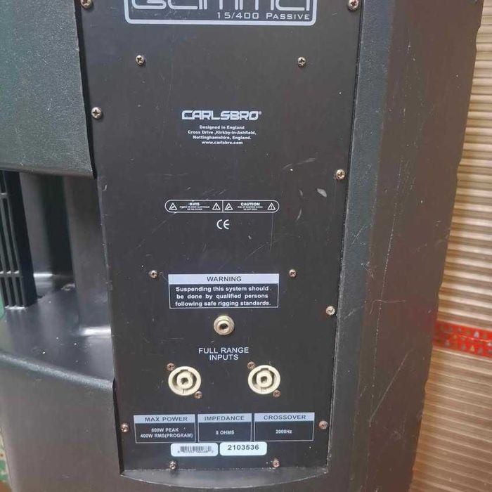 Statie + Boxe Carlsbro gama 15/400 RMS  800 Peas, 8 ohmi  passive