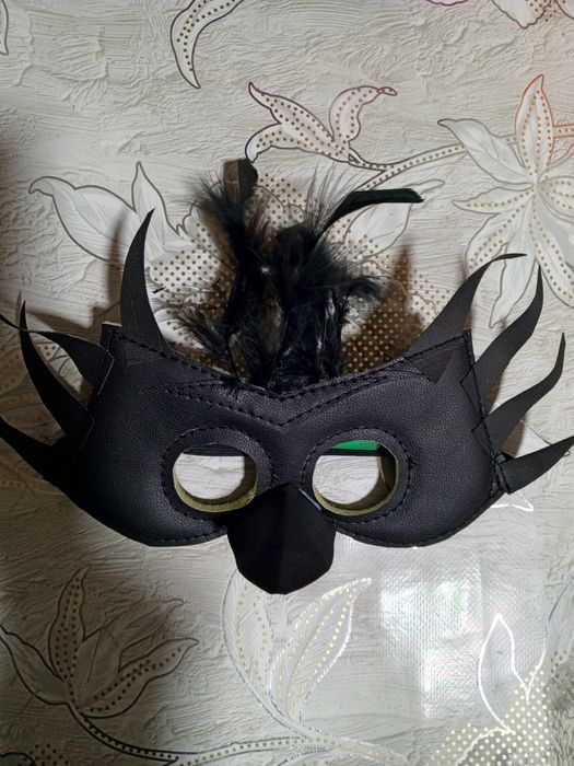Маска Ворон детская, маскарадная, полностью прошитая
