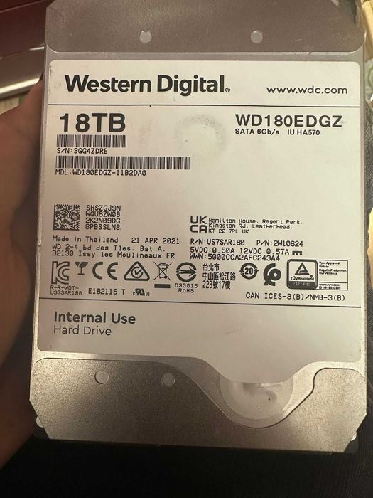 9 buc x HDD sata Hard 18 TB - WD 180EDGZ -