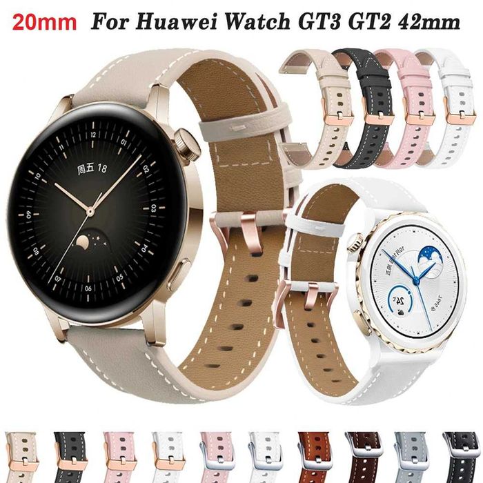 Curea piele 20mm pt ceas Huawei Watch GT 3 2 GT2 42mm GT3 Pro 43mm