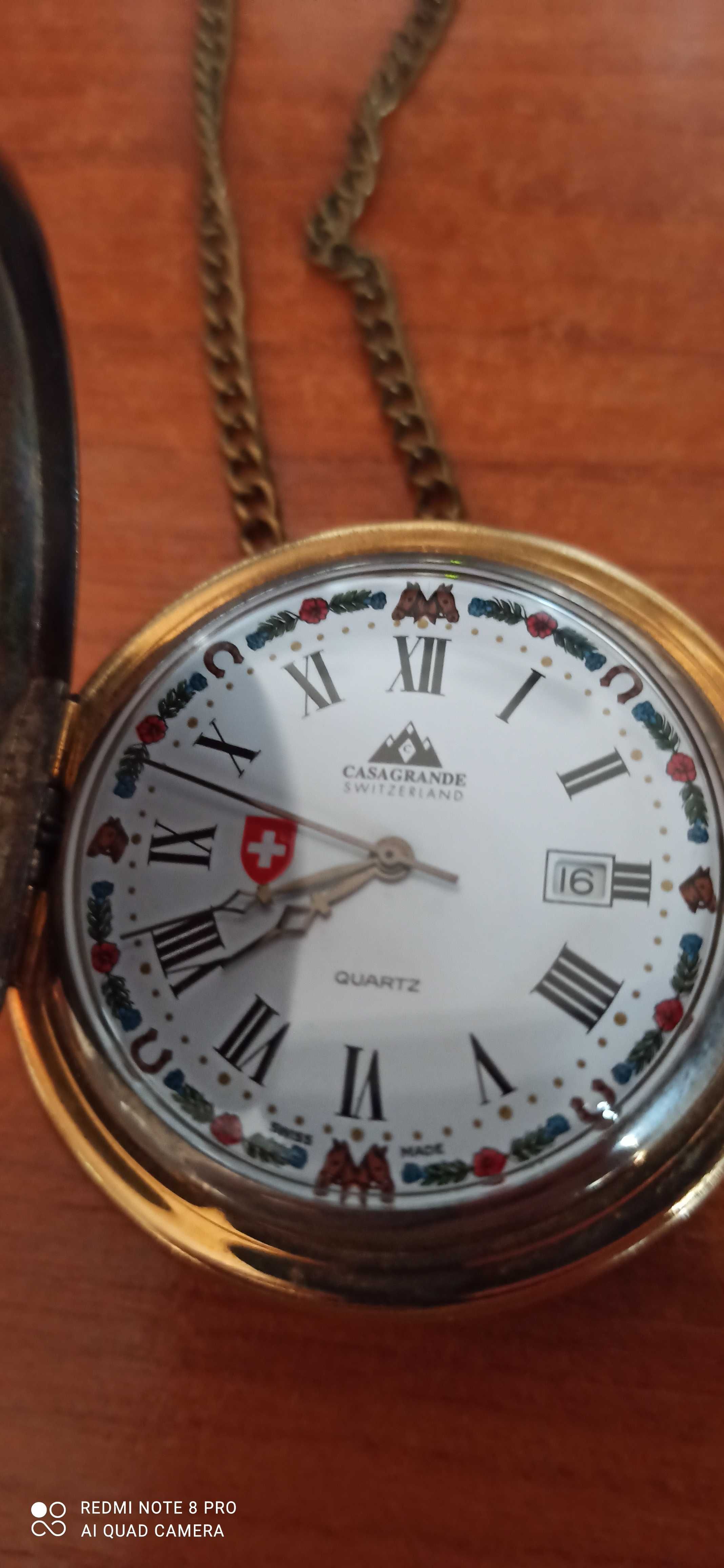 Ceas de buzunar cu lant CASAGRANDE, Made in ELVETIA