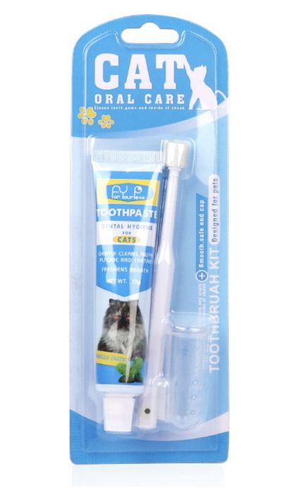 Набор зубная паста, щетка двусторонняя, напальчник 3 предмета