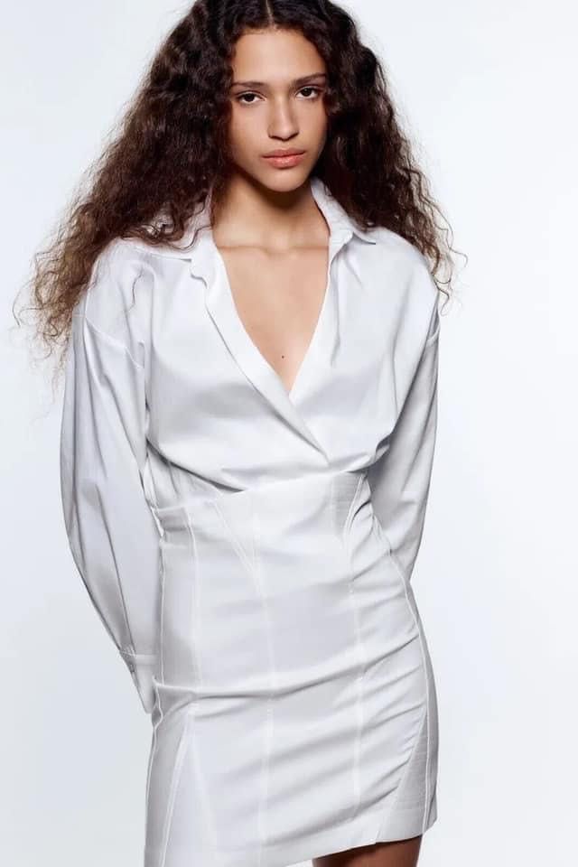 Бяла Рокля Zara L размер