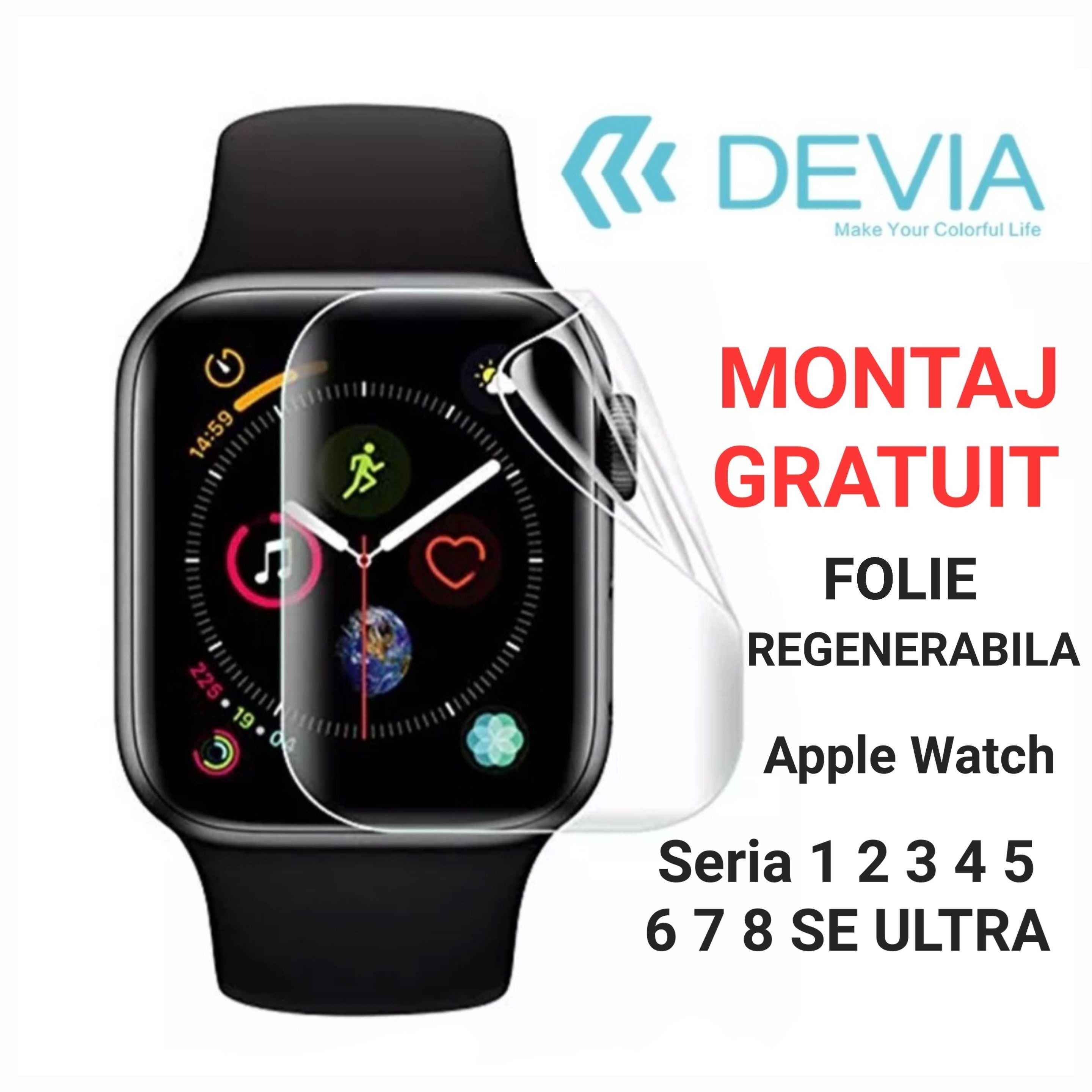 Set - Curea ceas Apple Watch + Folie 42mm 44 45 49 Mov