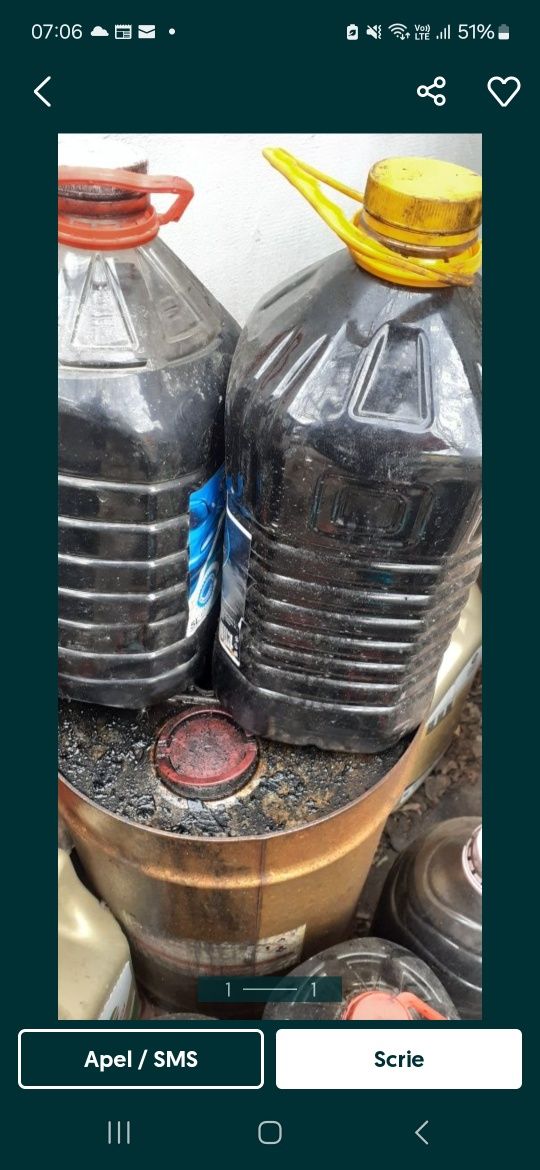Vand ulei motor ars uzat folosit in bidoane mici