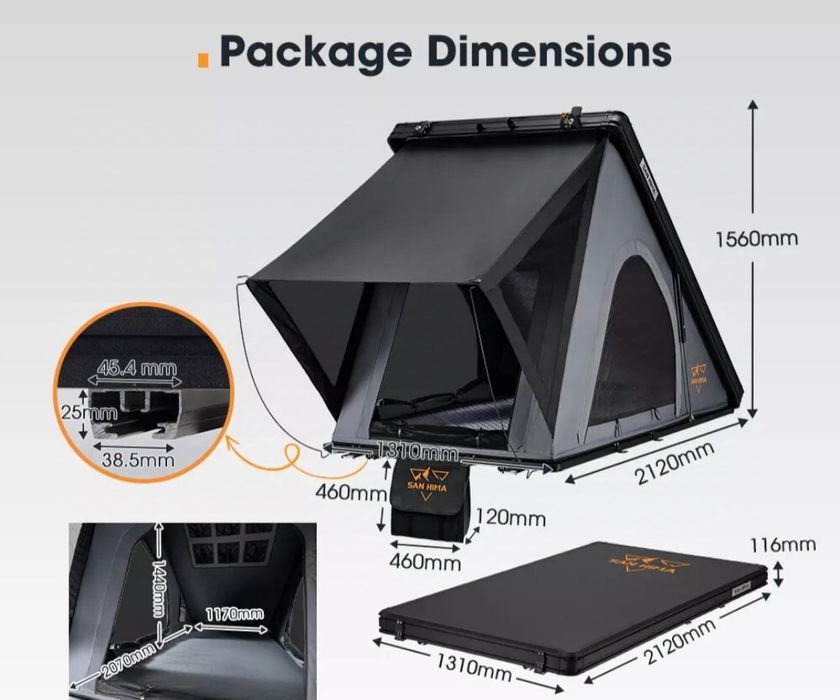 Cort auto plafon NOU OFERTA 2-3 persoane cort prindere portbagaj overl