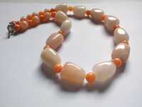 colier pietre semipretioase naturale,agate si aventurin peach