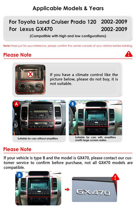 Land Cruiser Prado 120 2002 - 2009 9.7" Мултимедия Навигация Android