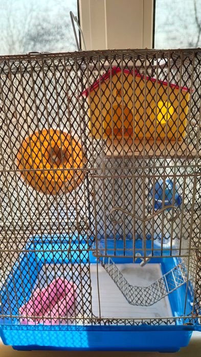 Клетка, 3-х этажная, для хомяков, в комплекте с кормушкой, поилкой