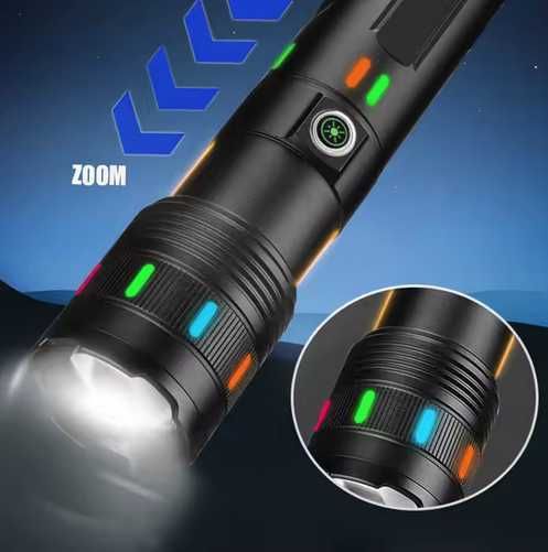 LED Мощен диоден фенер с USB зареждане