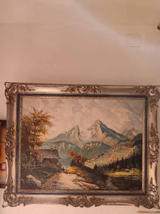 Tablou pictat pânză 77cm pe 98cm