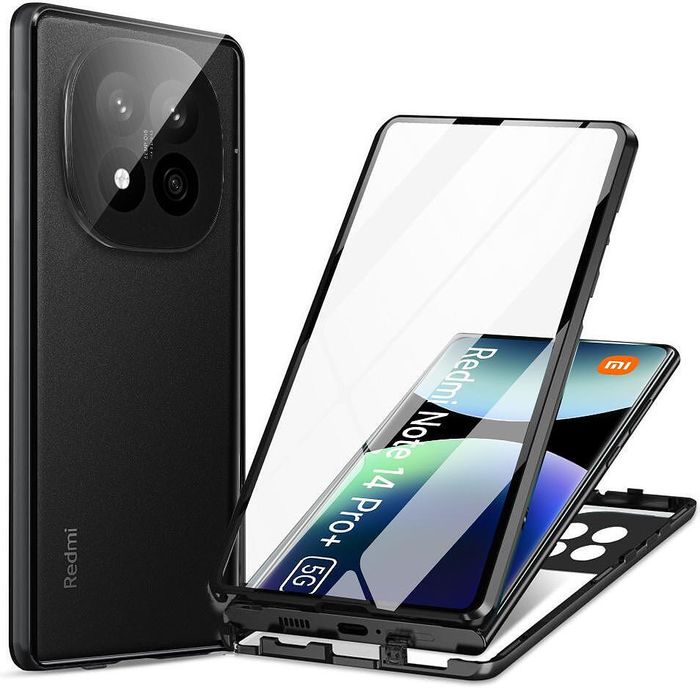 Двоен магнитен кейс за xiaomi redmi note 14 pro+ plus 5g със защита на