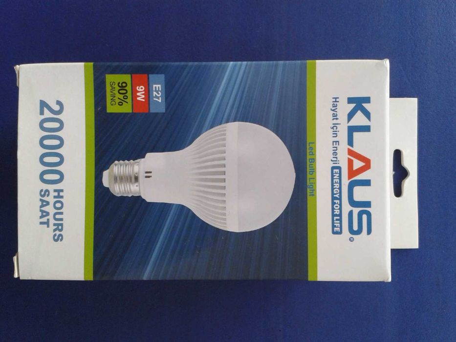 Светодиодная лампа Klauselectric 9 Вт энергосберегающая эко класс А++