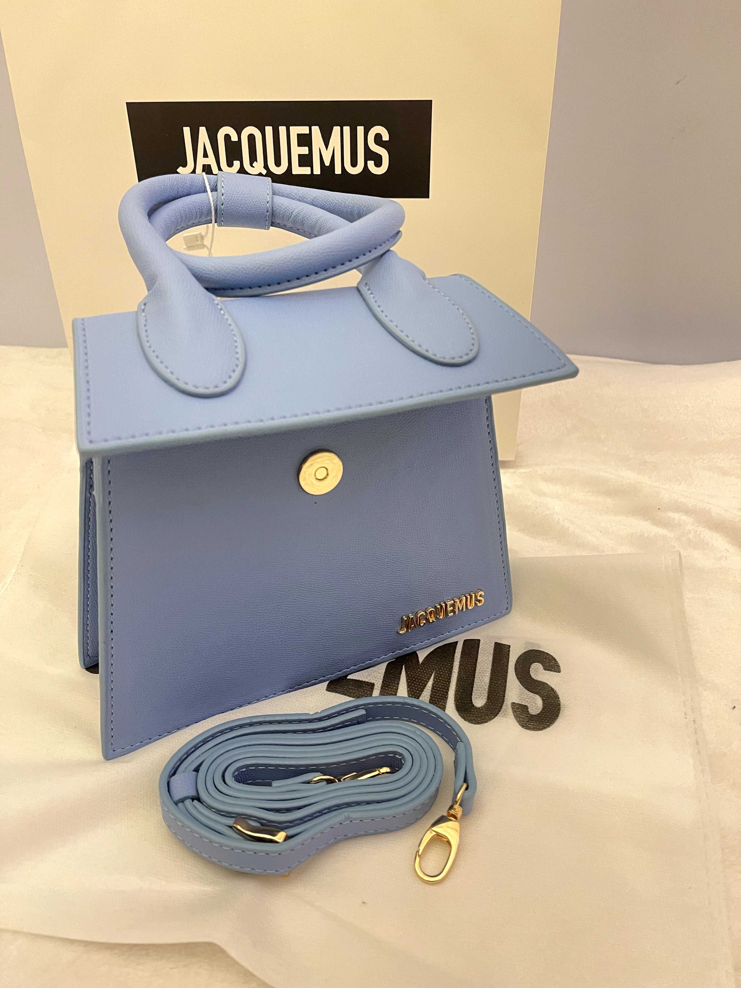 Geanta/Poșetă Jacquemus Le Chiquito Noeud Tote Bag Blue 18cm x 13cm