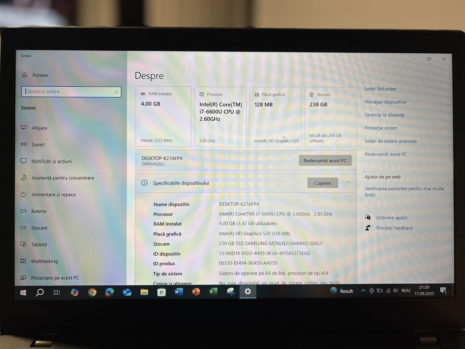 Vand laptop Lenovo Thinkpad T460s, utilizat