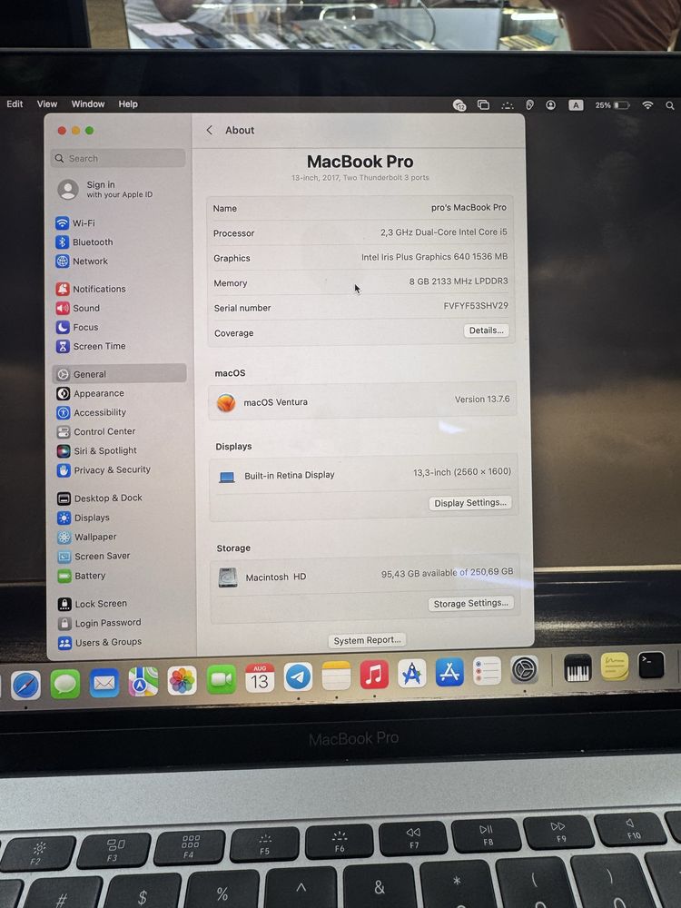 Macbook Pro 2017 Intel Core i5 SSD 256Gb ОЗУ 8GB Retina 2K