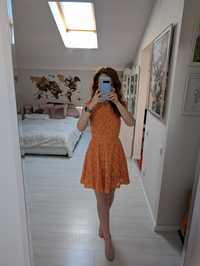 Rochie de dantela portocalie xs
