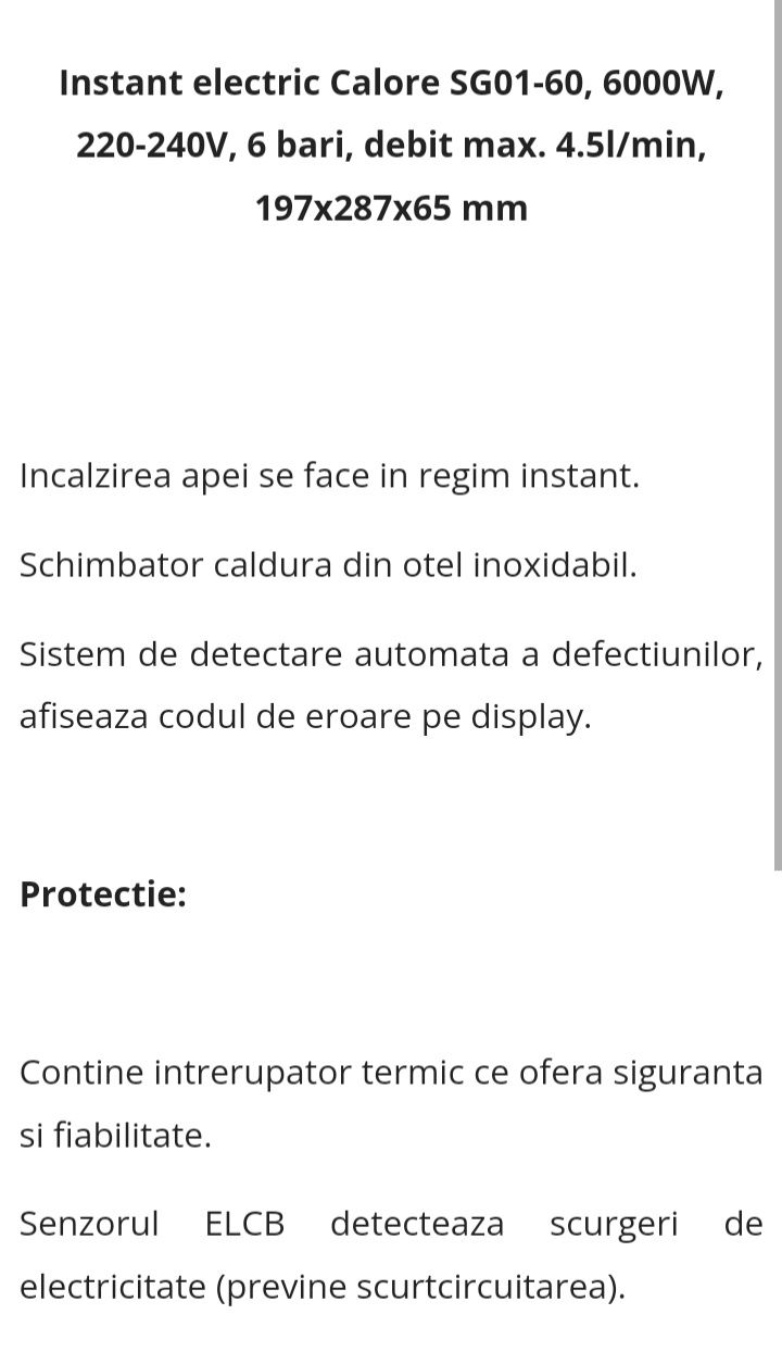 Instant apă caldă
