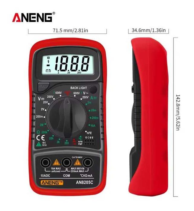 Multimetru digital ANENG AN8205C cu termometru