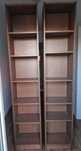 Bibliotecă Ikea, 2 corpuri,  maro-închis aspect stejar, 40x28x202 cm
