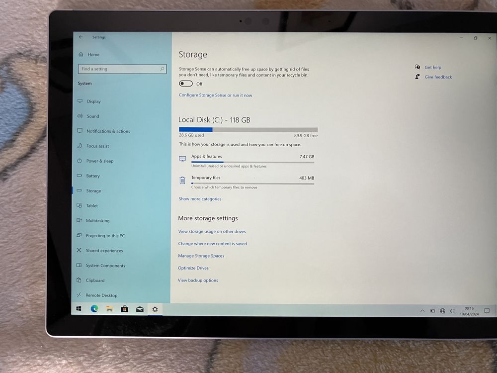 Vand Surface Microsoft pro 7 gen 10