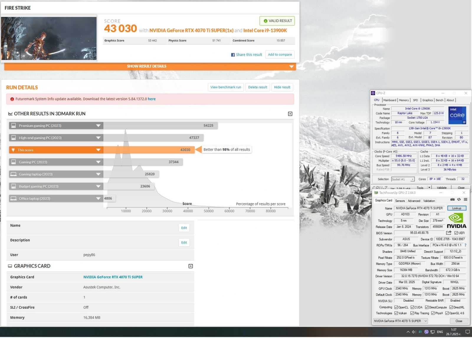 Asus Dual RTX 4070Ti Super 16GB видео карта