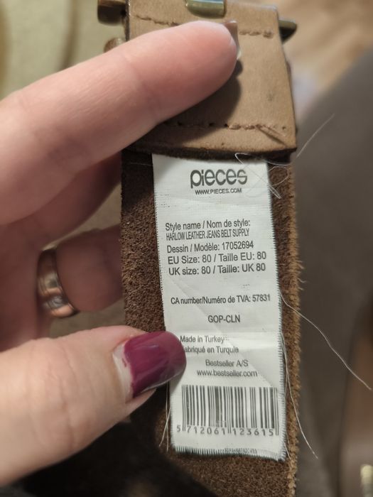 Curea piele naturala Pieces 80