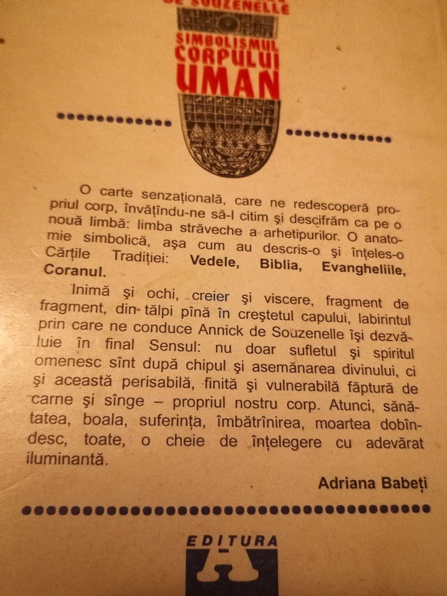 Simbolismul Corpului Uman Annick de Souzenelle, Amarcord