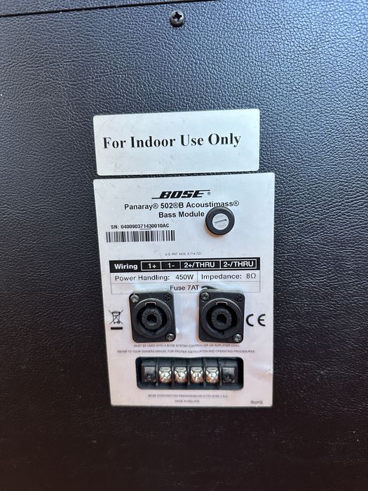 Bose 802 series 3 top, Bose 502 Bass, Bose Controller 2, Apart 2000