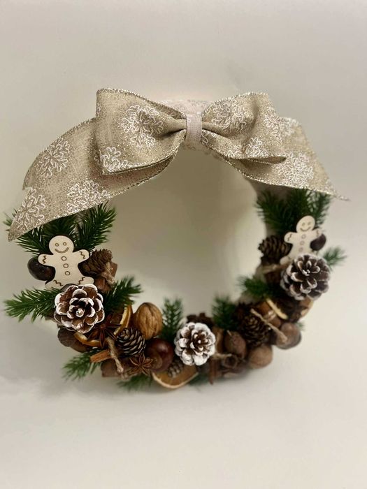 Coronițe de Crăciun pentru ușă – realizată manual