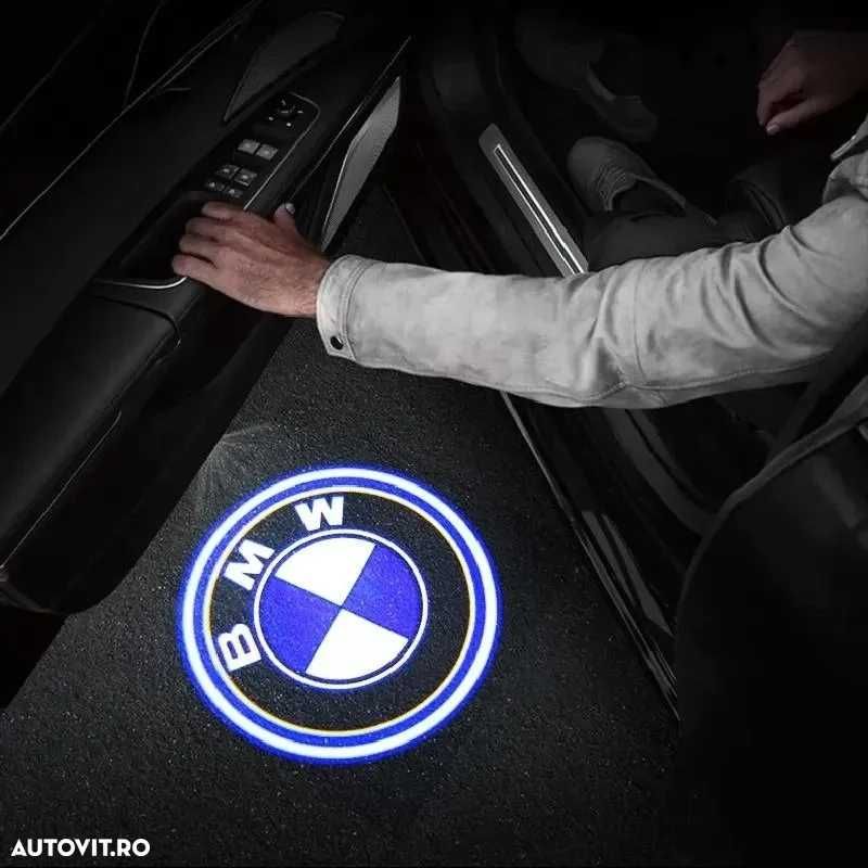 Set Logo Proiectoare Lampi 3D LED Lumini Usi Portiere BMW X 1 3 5 6 7
