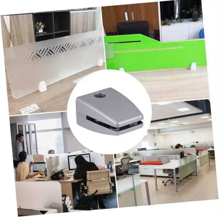 Set 4 cleme suport sticla, aluminiu pt balcon/balustrada/scari mobila