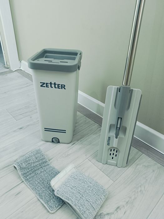 Швабра с ведром и отжимом Zetter M цвет серый обьем 10 л