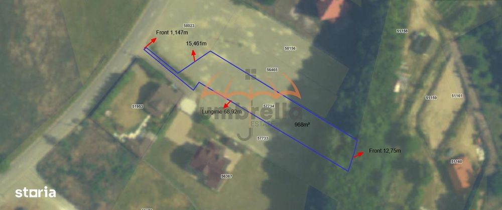 Teren intravilan de vanzare in Somesul Rece, 968m²