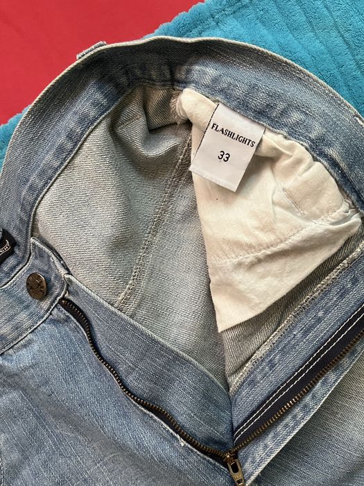 Flashlights Light Denim Baggy Jeans OM Print