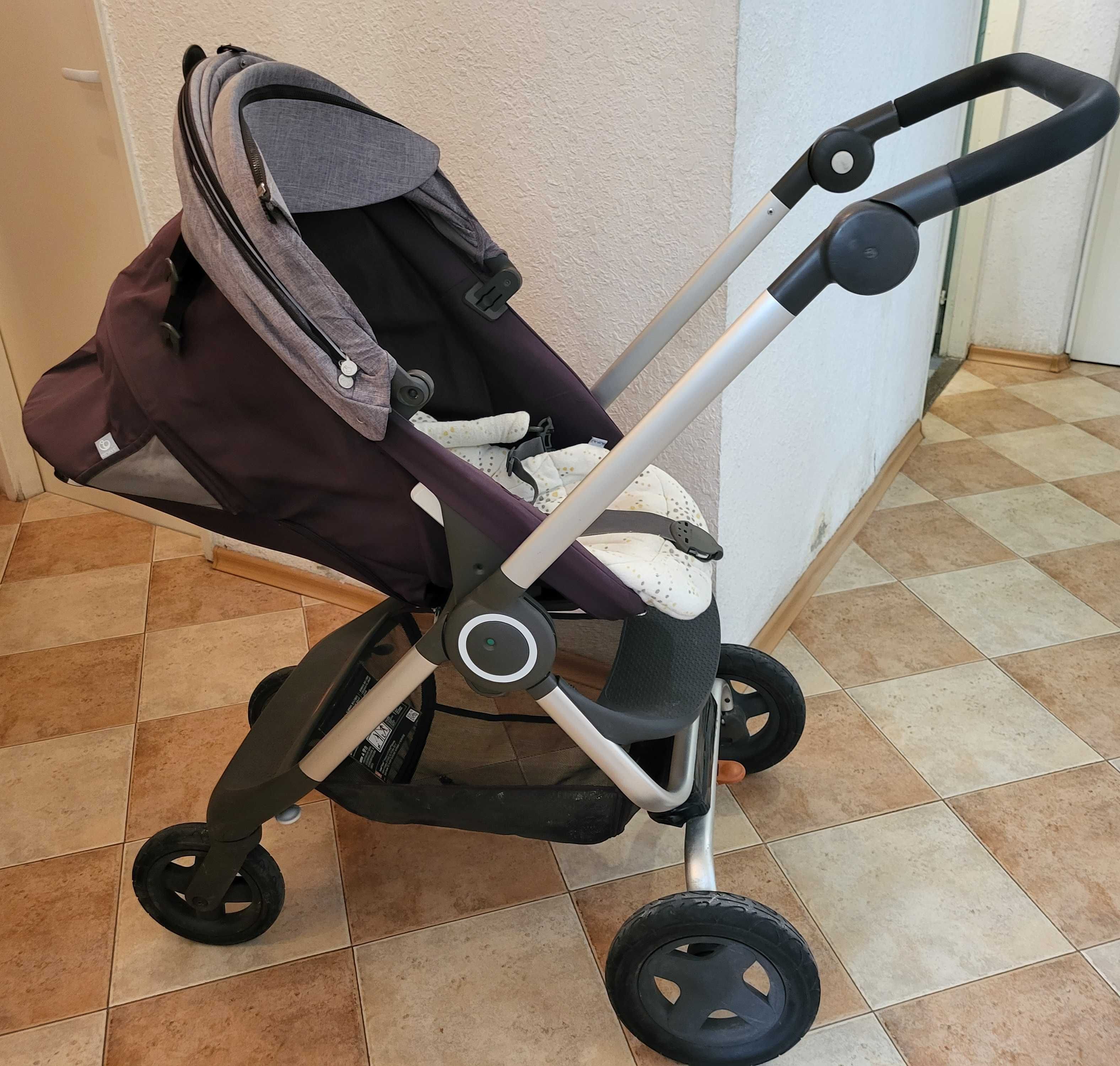 Детска количка Stokke и столче за кола Stokke izi go