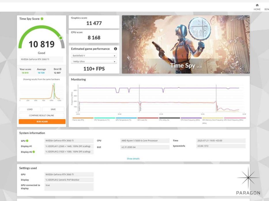 НОВ! Геймърски компютър Ryzen 5/RTX 3060Ti/32 GB RAM/512GB SSD