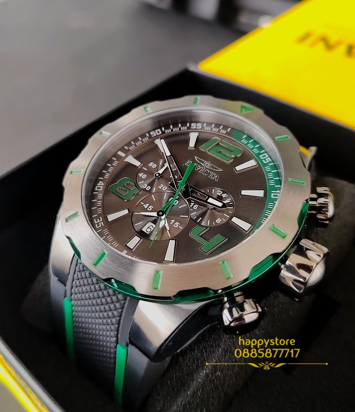 часовник INVICTA S1 Rally Green 52 mm, Инвикта нов