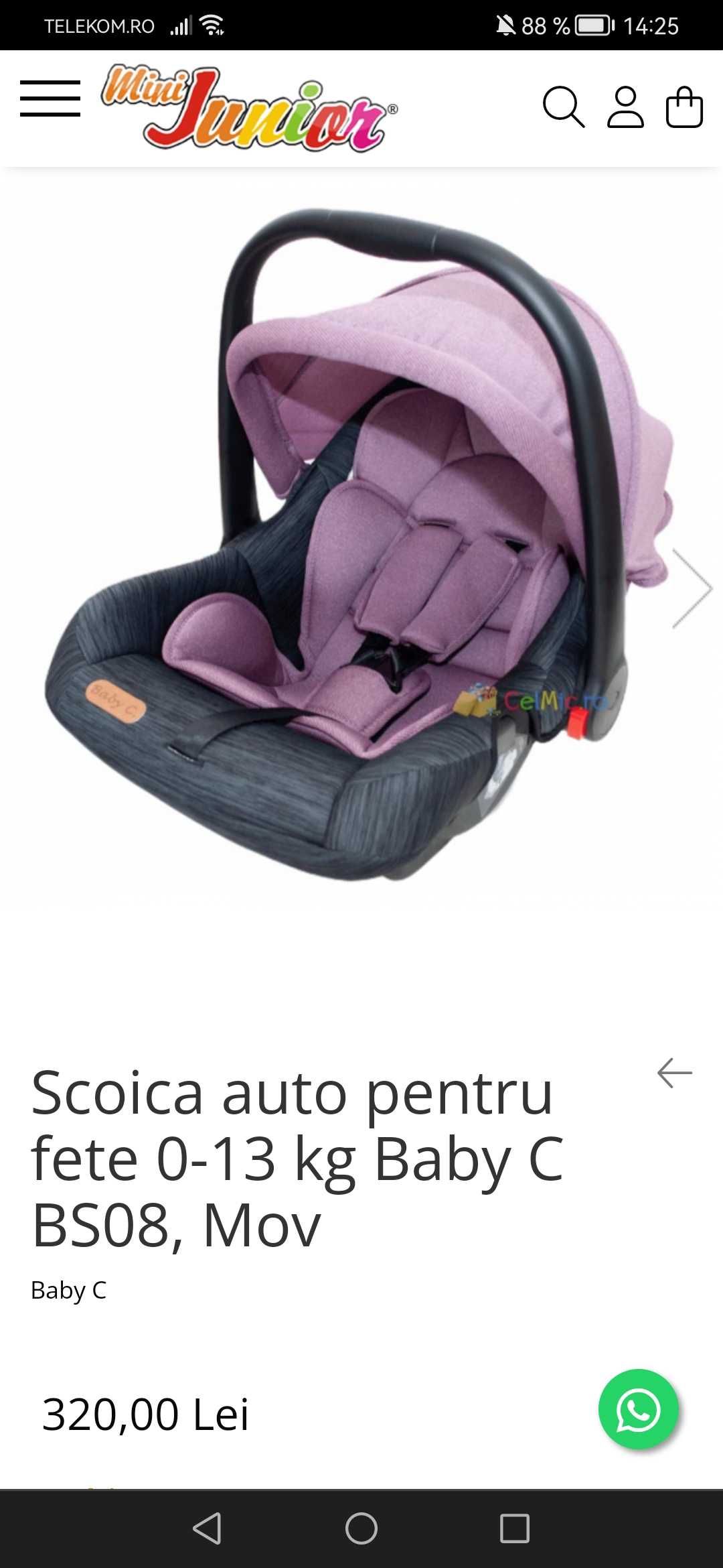 Scoică auto 0-13kg babyC