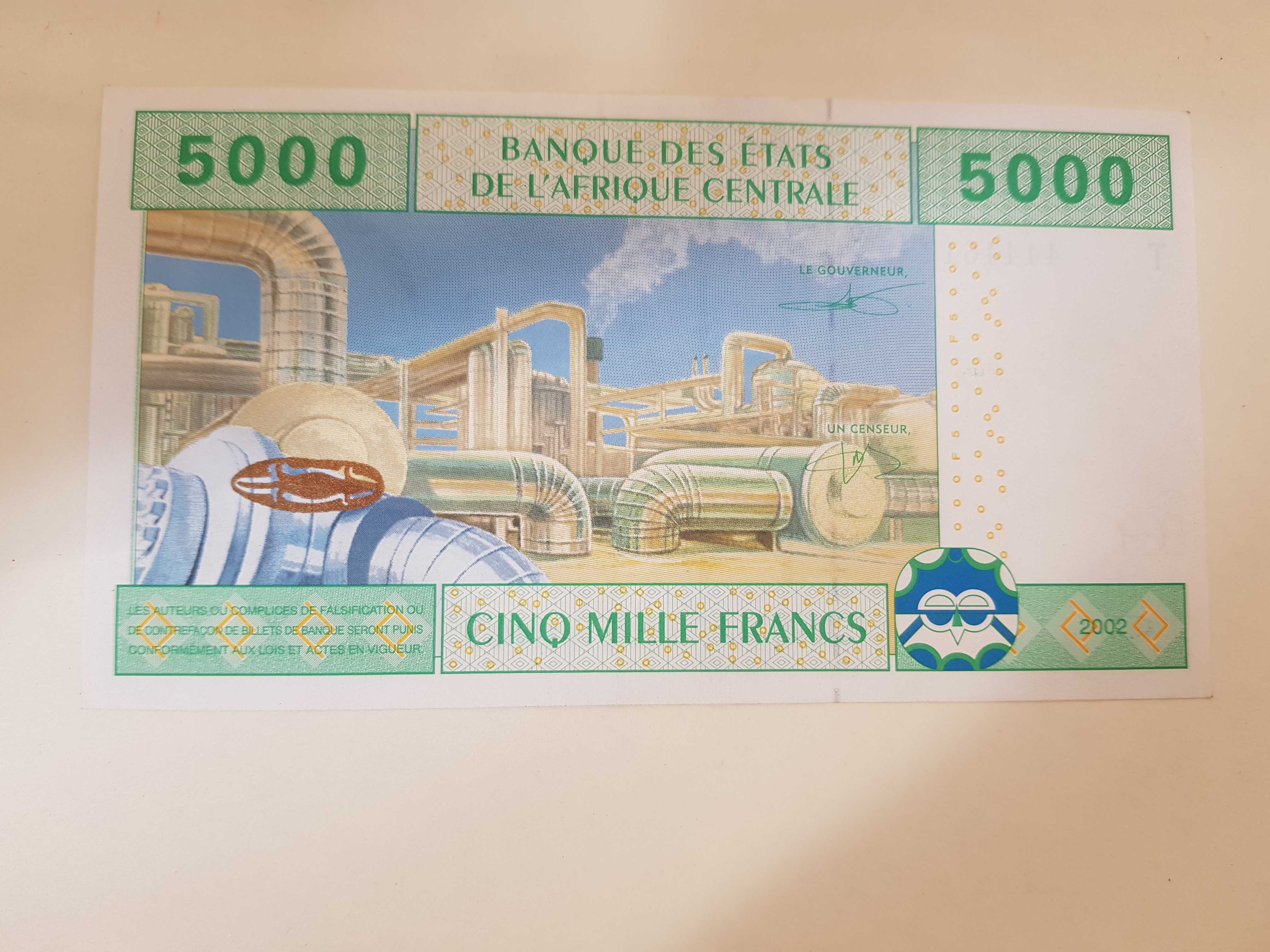 5000 franci Africa Centrala 2002