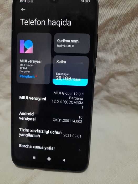 Redmi Not 8 48MP AI cam) 128/8 GB
