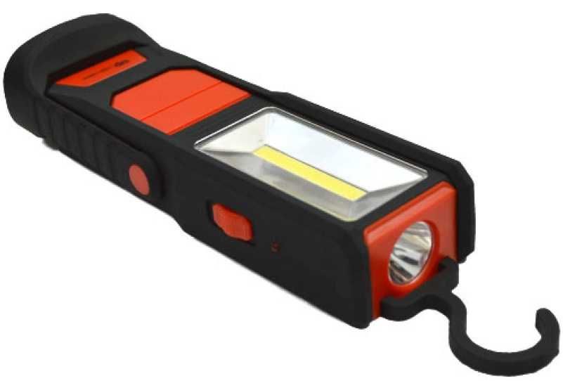 Акумулаторна LED лампа с 2-светлини, магнит и кука, COB 1W+2W, DP-7126