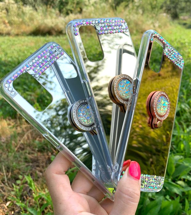 Husa tip oglinda cu pietricele si inel pt Samsung Galaxy A04s / A23 5G