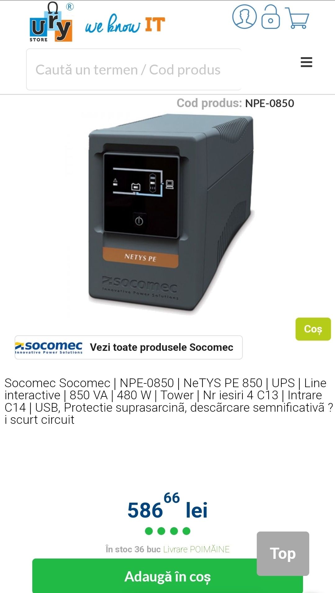 Ups Socomec netys pe 850 va